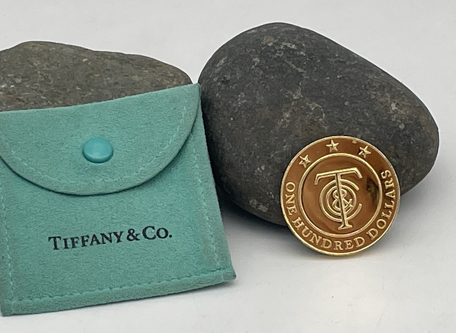 Collectable Tiffany & Company $100 Gold Plated Money Coin
