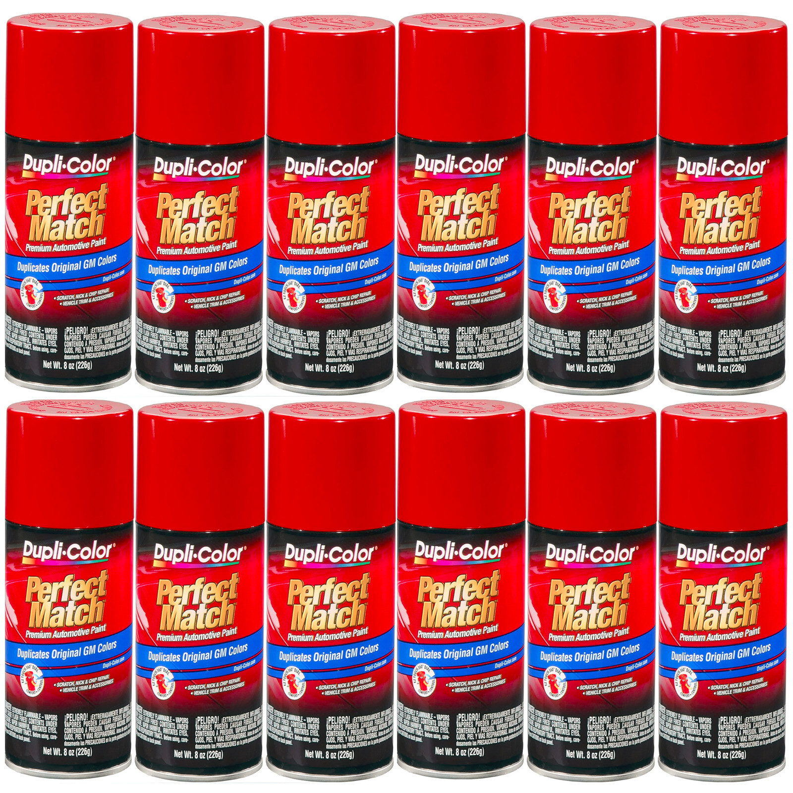 Dupli-Color BGM0388 Perfect Match Automotive Paint GM Bright Red 8oz Pack of 12