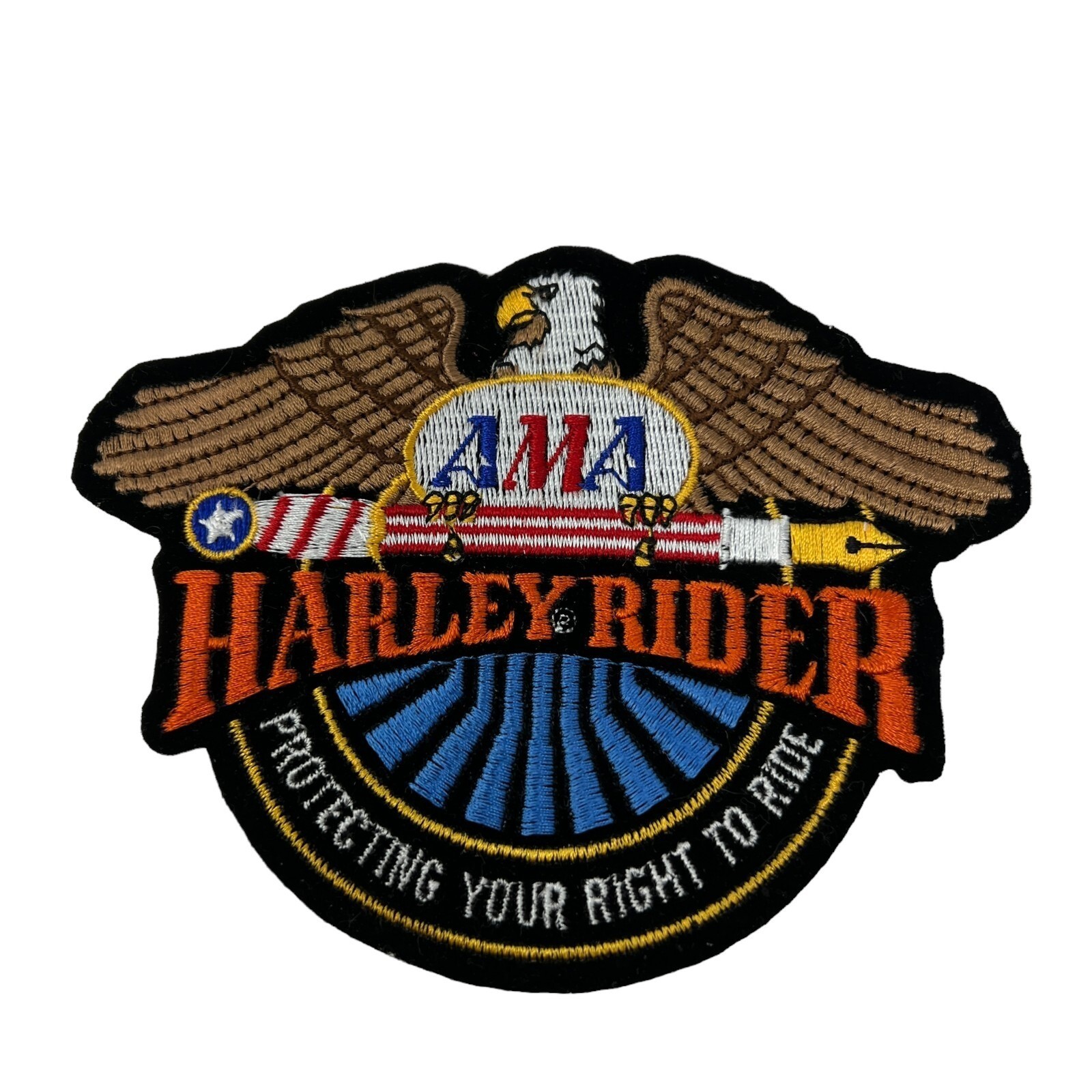 Harley Davidson Patch with Eagle AMA Protecting Your Right to Ride