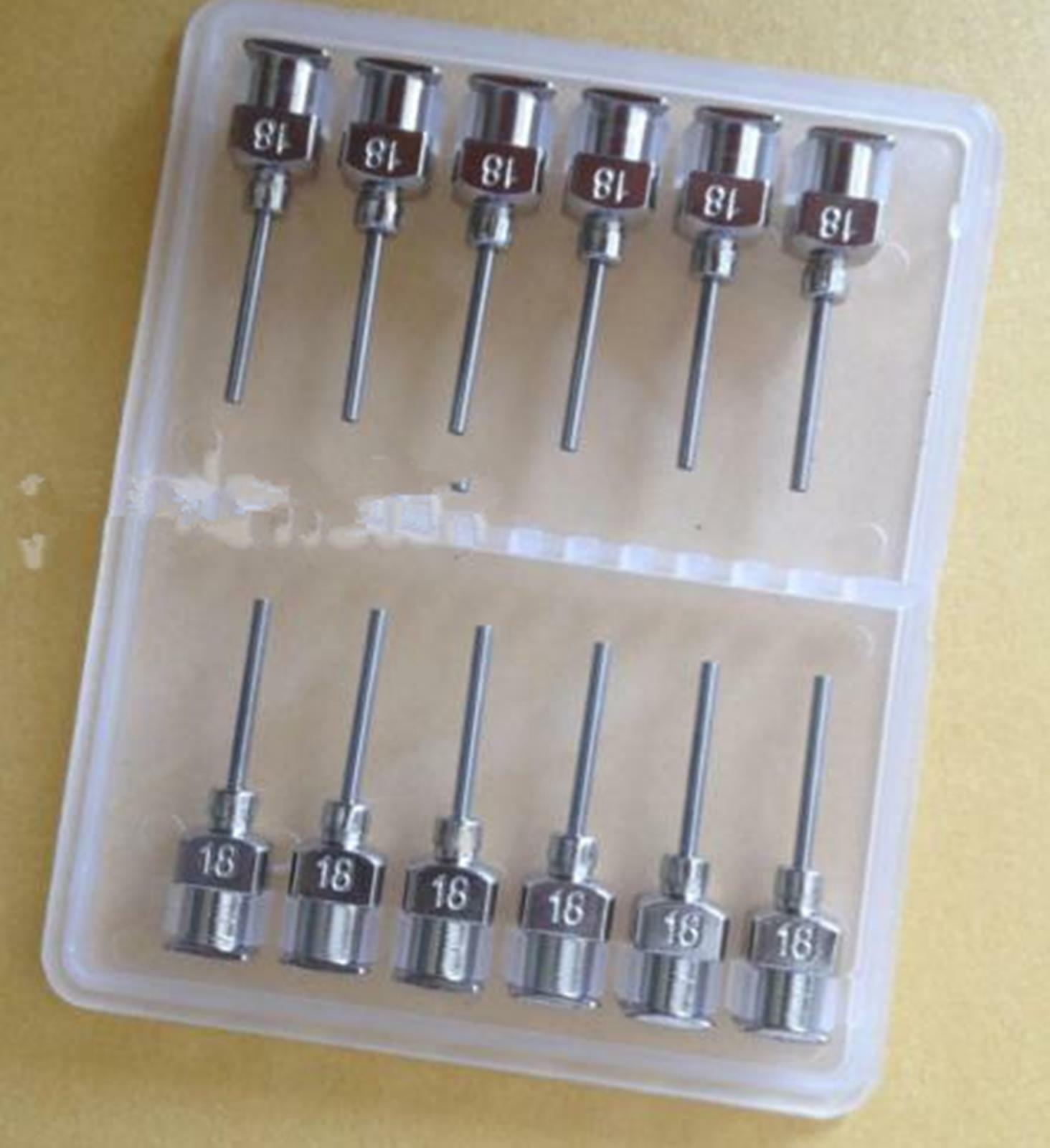 NEW 12pcs 18Gauge 1/2" Blunt stainless steel dispensing syringe needle tips
