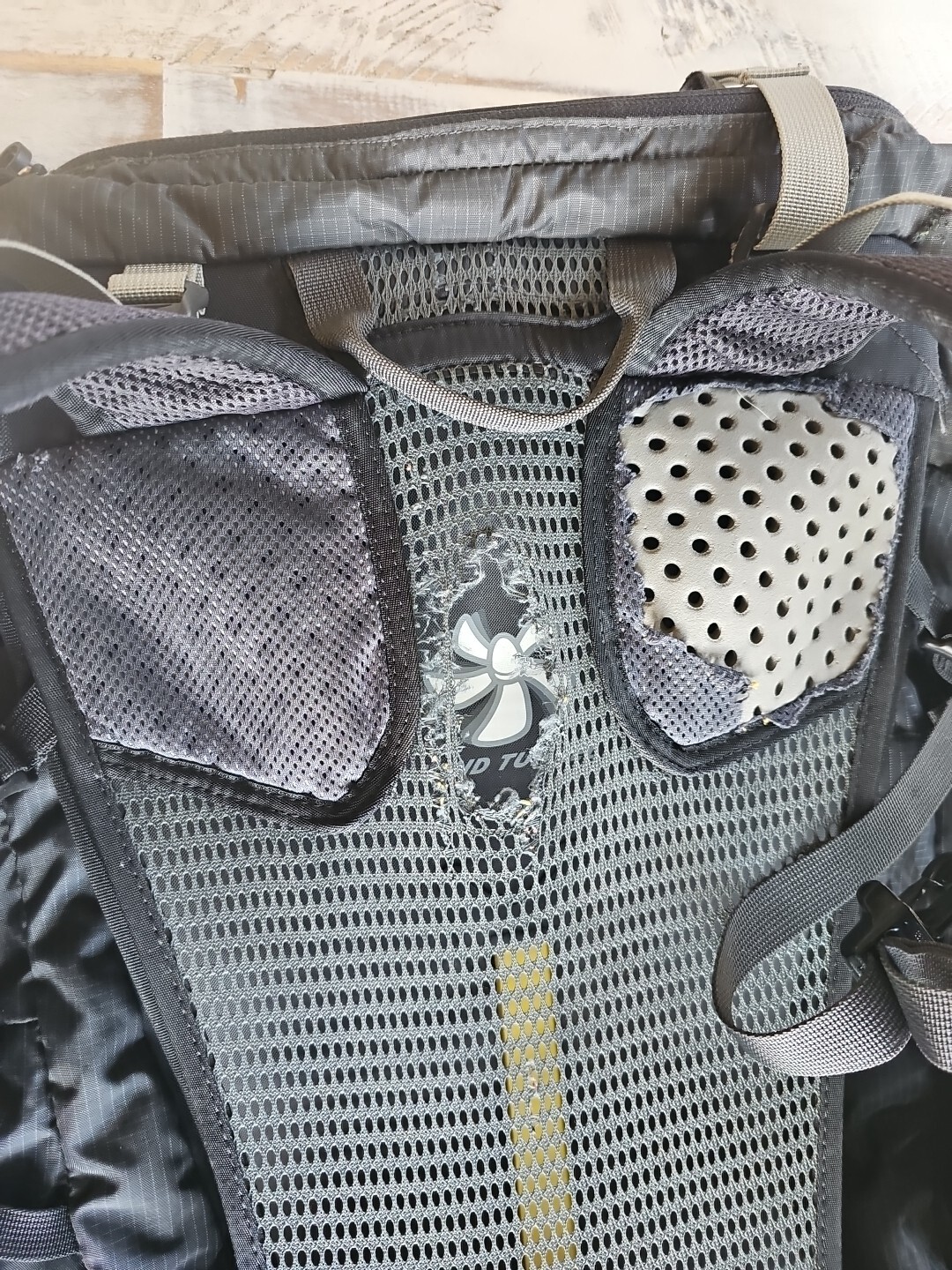 The North Face Backpack ALTEO 35 Black, Charcoal Gray***flawed, see pics***
