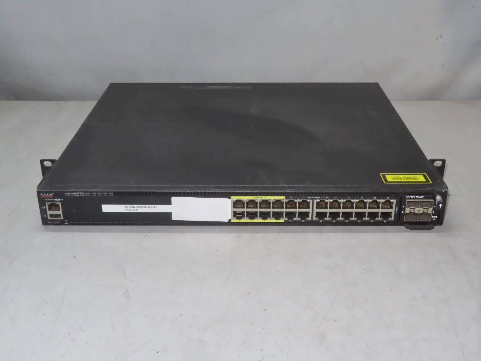 Ruckes ICX 7450-24P-E 24Port PoE+ PoH 802.3bt Switch dual PS ICX7400-1X40GQ