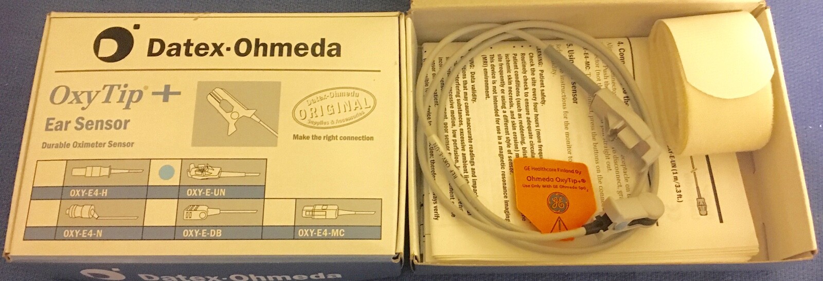 Datex-Ohmeda OXY-E-UN spo2 ear sensor for GE and Datex monitors. New in box.