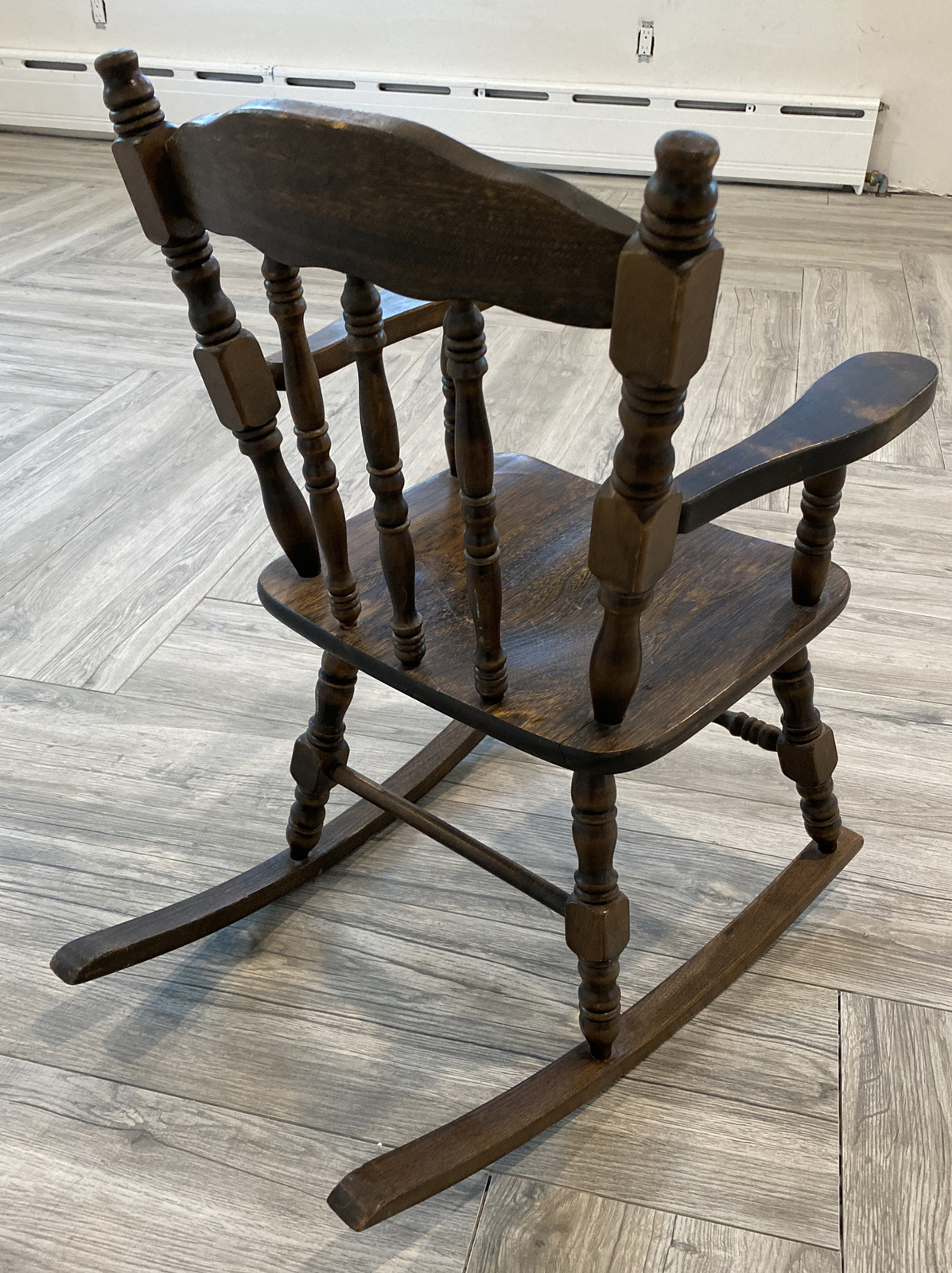 Vintage Wooden Child's Rocking Chair 1970's 25" H 16" W 22" Rockers