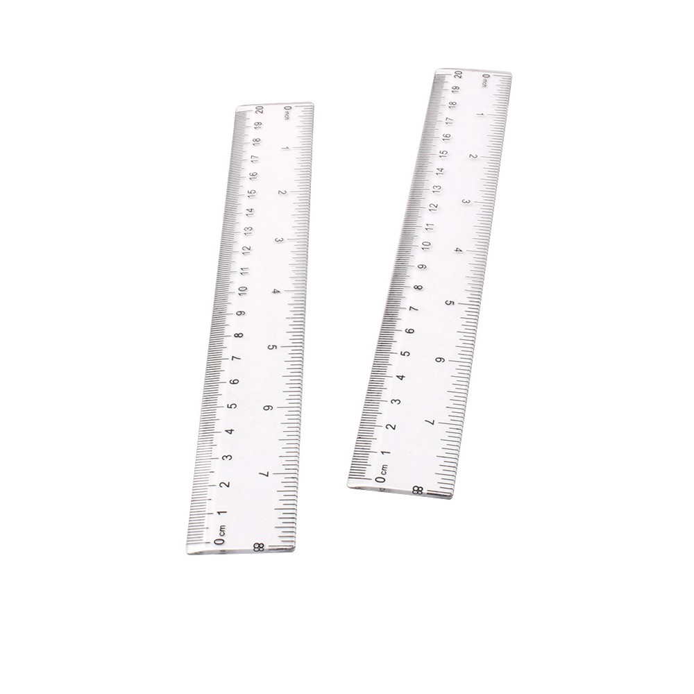 1pc 20cm/8 Inch Plastic Transparent Ruler Simple Straight Ruler Measuring AYVP