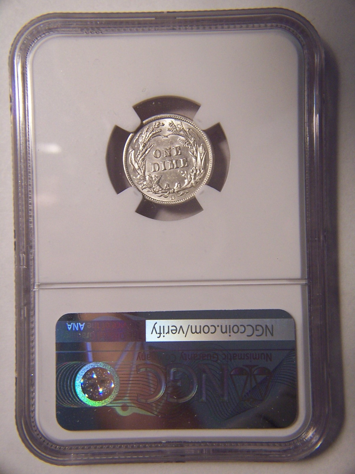 1914 D Barber Silver Dime AU 58 NGC