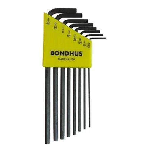 Bondhus 12132 - Set 8 Hex L-Wrenches .050-5/32" - Long - 1EA