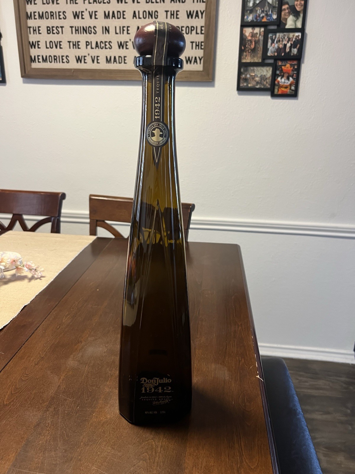 Don Julio 1942 Tequila Bottle w/top 1.75 L. MAGNUM Big Bottle Collection Empty