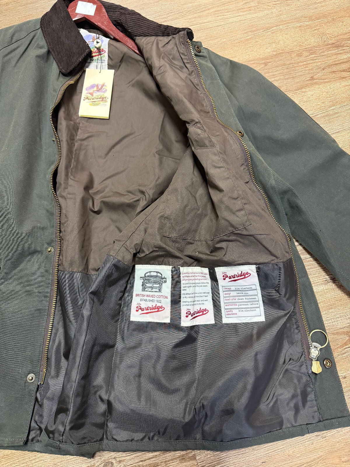 John Partridge Men's Landowner 8oz Waxed Jacket Sage Sz M Style 5320 UK Made