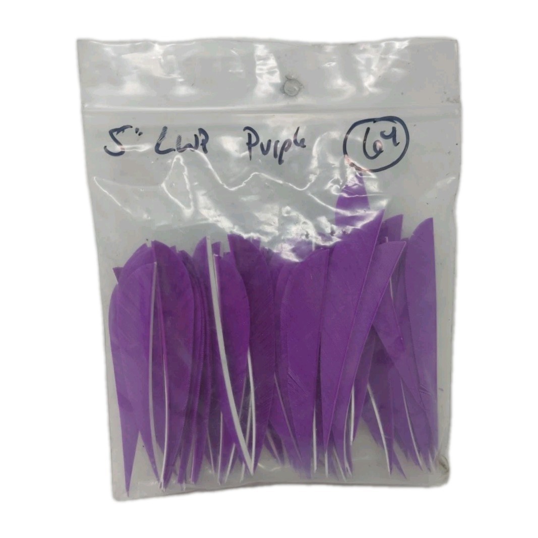64 Count Archery Arrow Feathers 4" Left Wing: Parabolic Purple