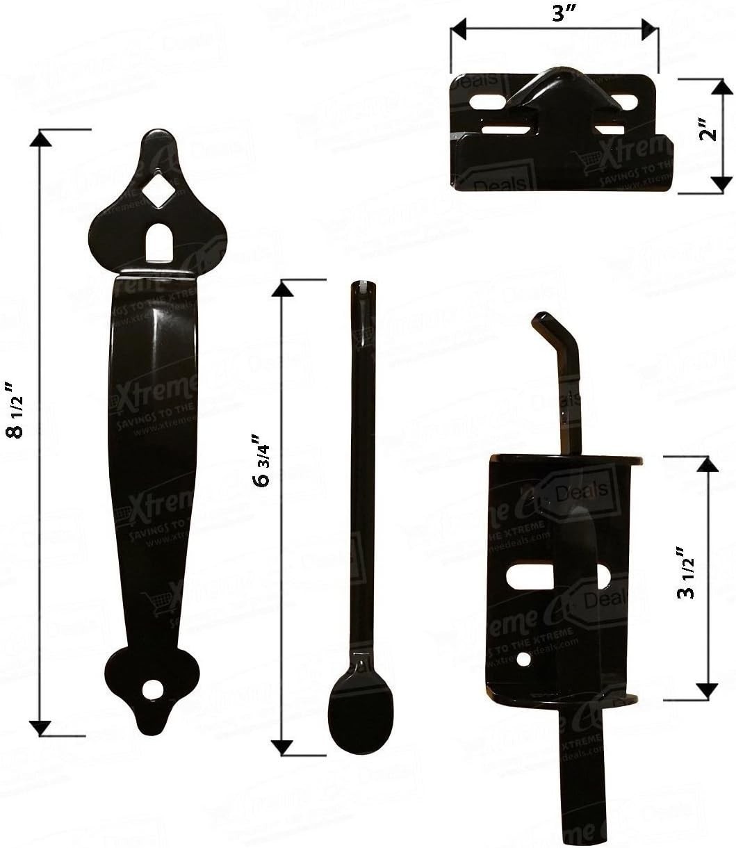 Nuvo Iron TL6BLK Black Galvanized Steel 6" Thumb Hardware Gate Latch