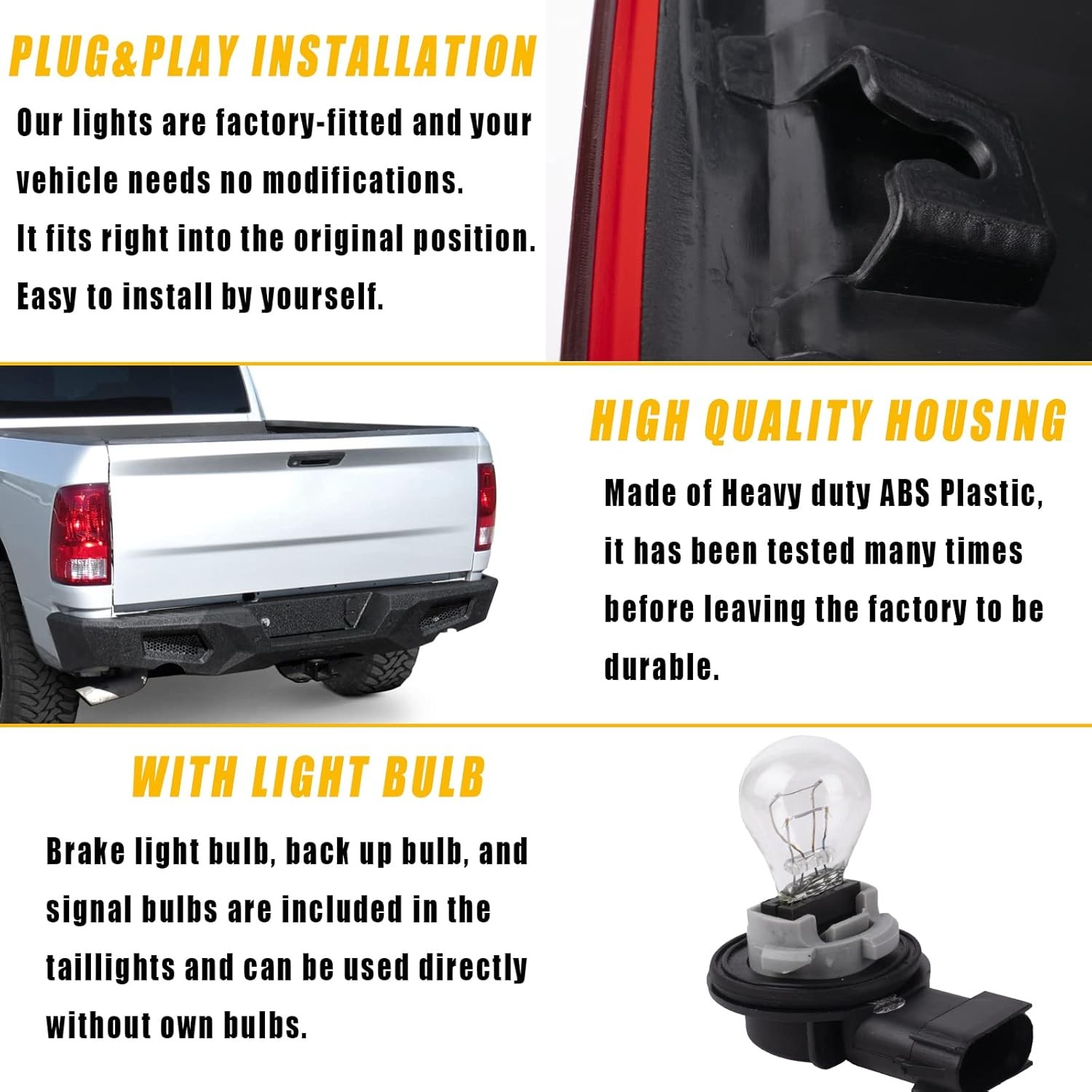 Right Side Tail Light Assembly Compatible With Dodge Ram Right Passenger Side