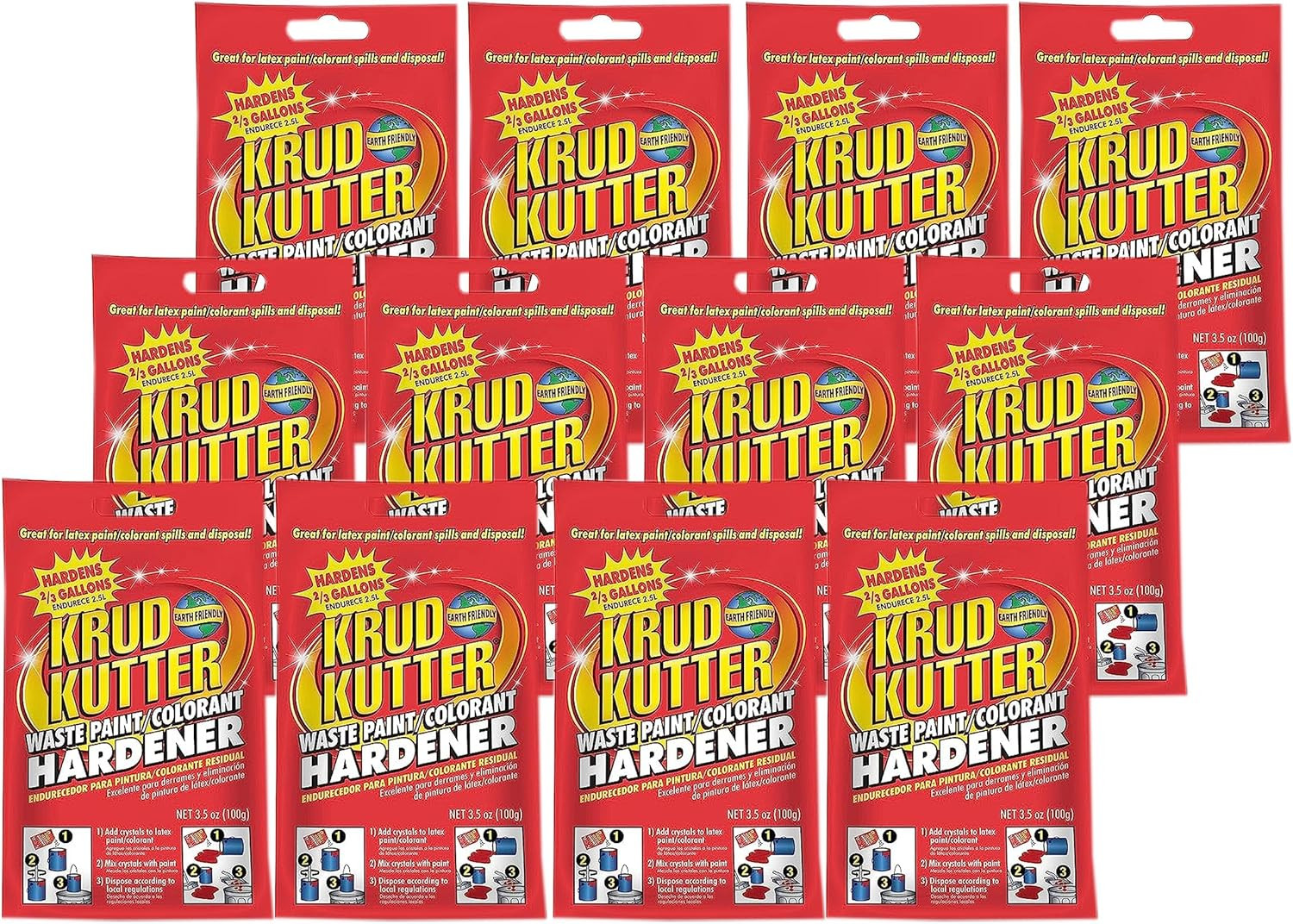 PH3512-12PK Waste Paint Hardener Crystals, 3.5 Oz, Cream, 12 Pack