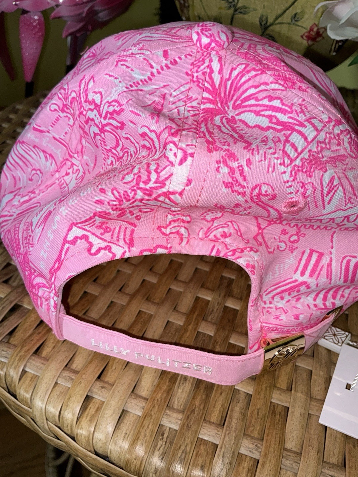 Lilly Pulitzer NWT Logo Run Around Hat Conch Shell Pink Pennys Playground PWP🦄