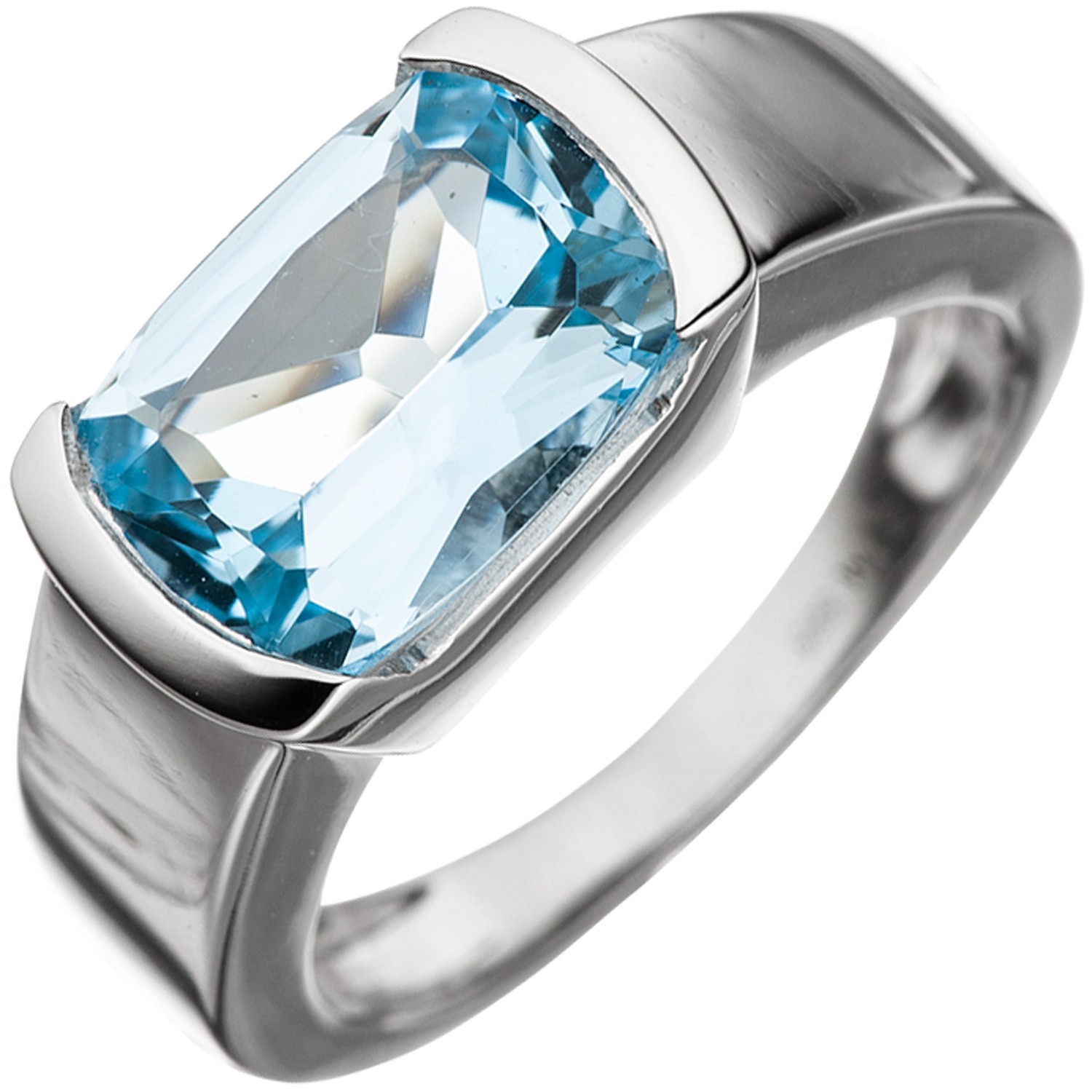 Jobo ladies' ring 585 gold White gold 1 blue topaz light blue White gold ring RW: 54