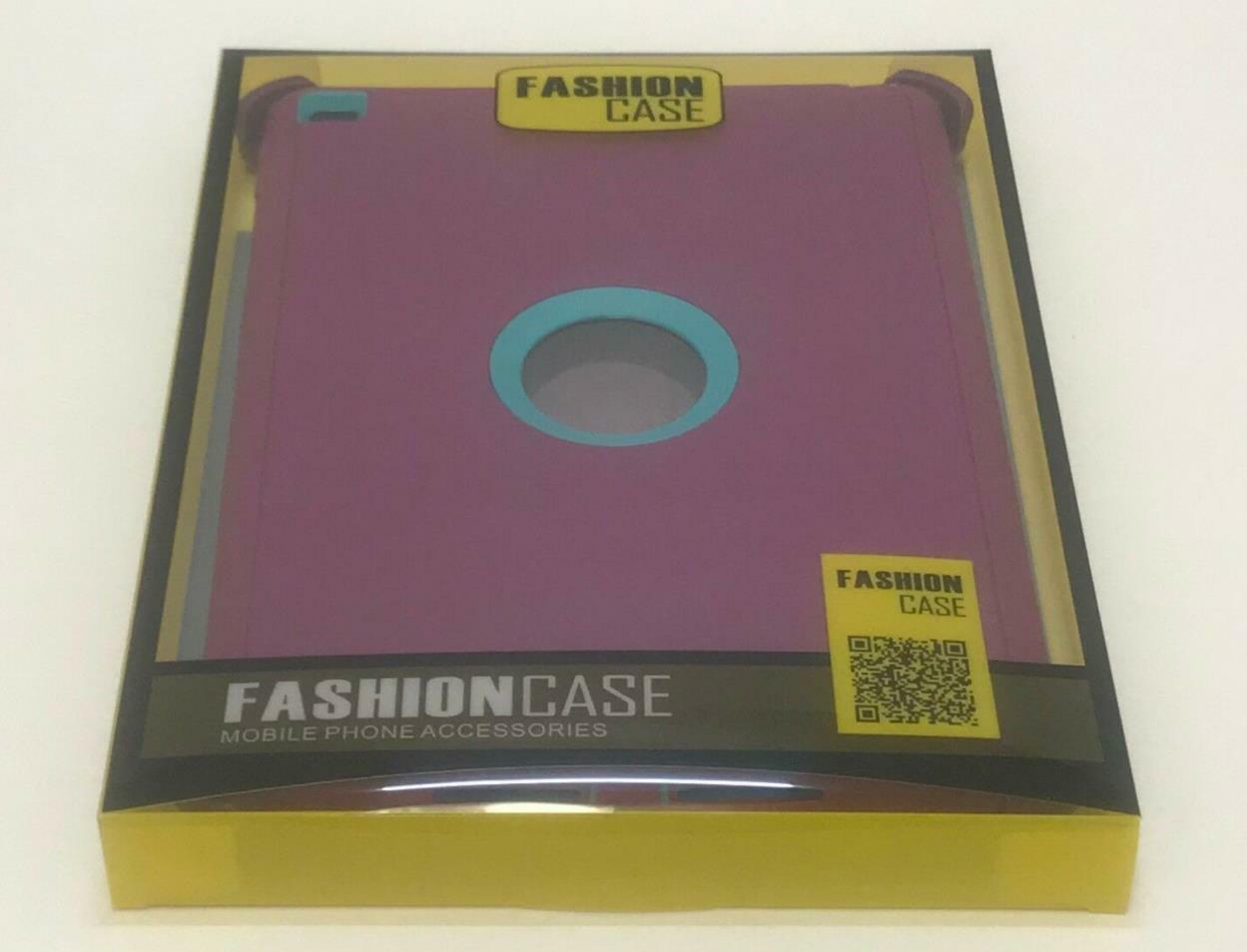 Heavy Duty Shock Proof Rugged Case Cover w/Stand For iPad 2 3 4 Purple & cyan