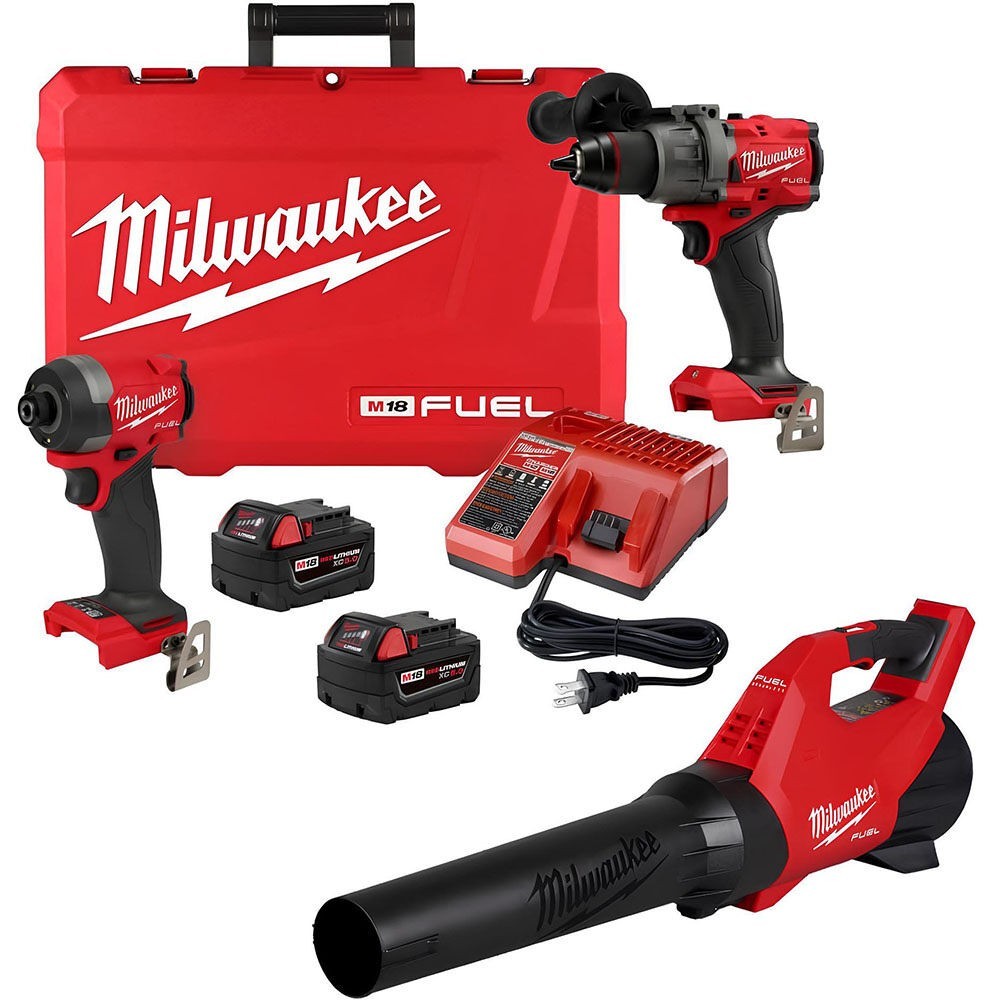 Milwaukee 3697-22-3017-20 M18 FUEL 3-Tool Combo Kit Hammer Drill Impact Blower