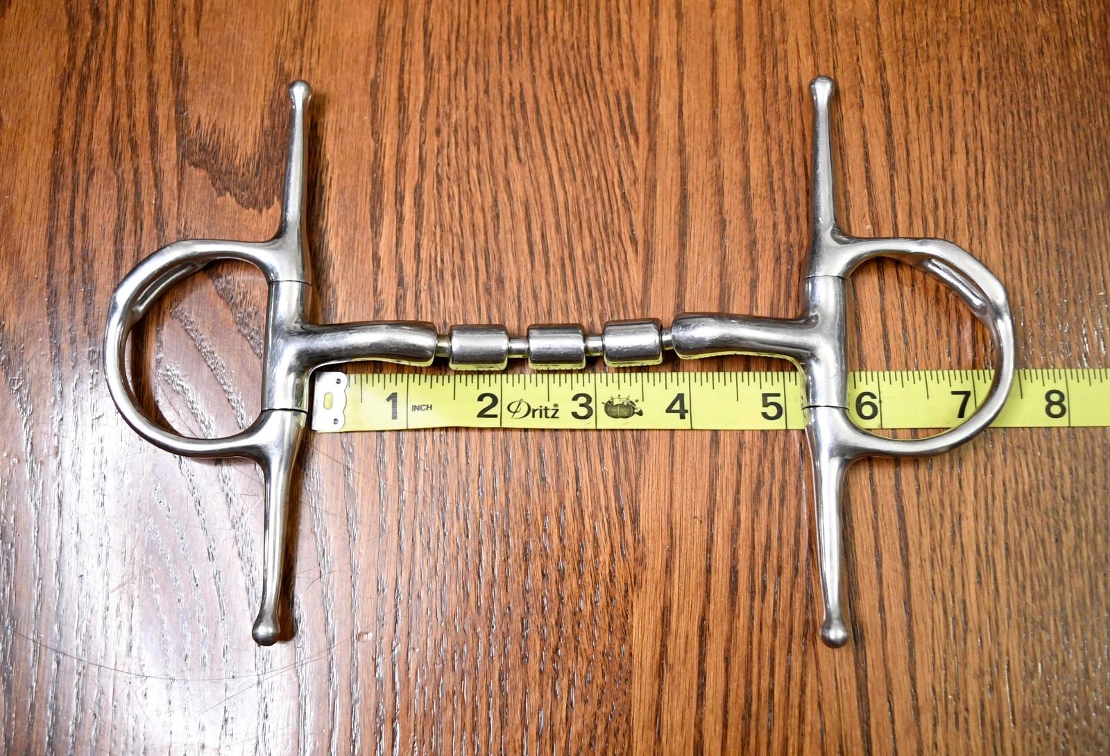Myler, bit full cheek w/ hooks 3 rollers, 5” waterford