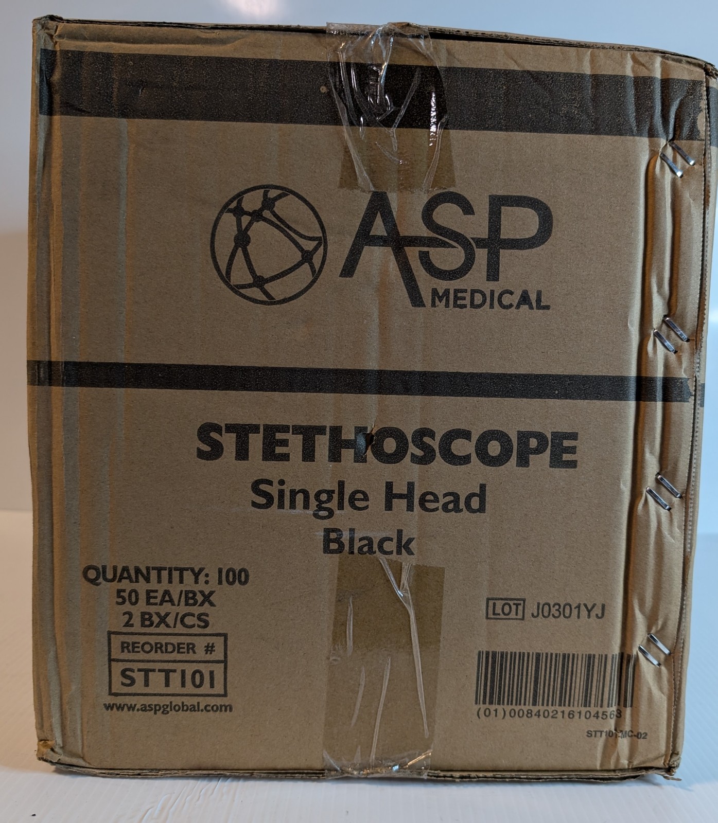 Box  of 100 ASP MEDICAL Single Head Patient Hospital Care Stethoscope black New