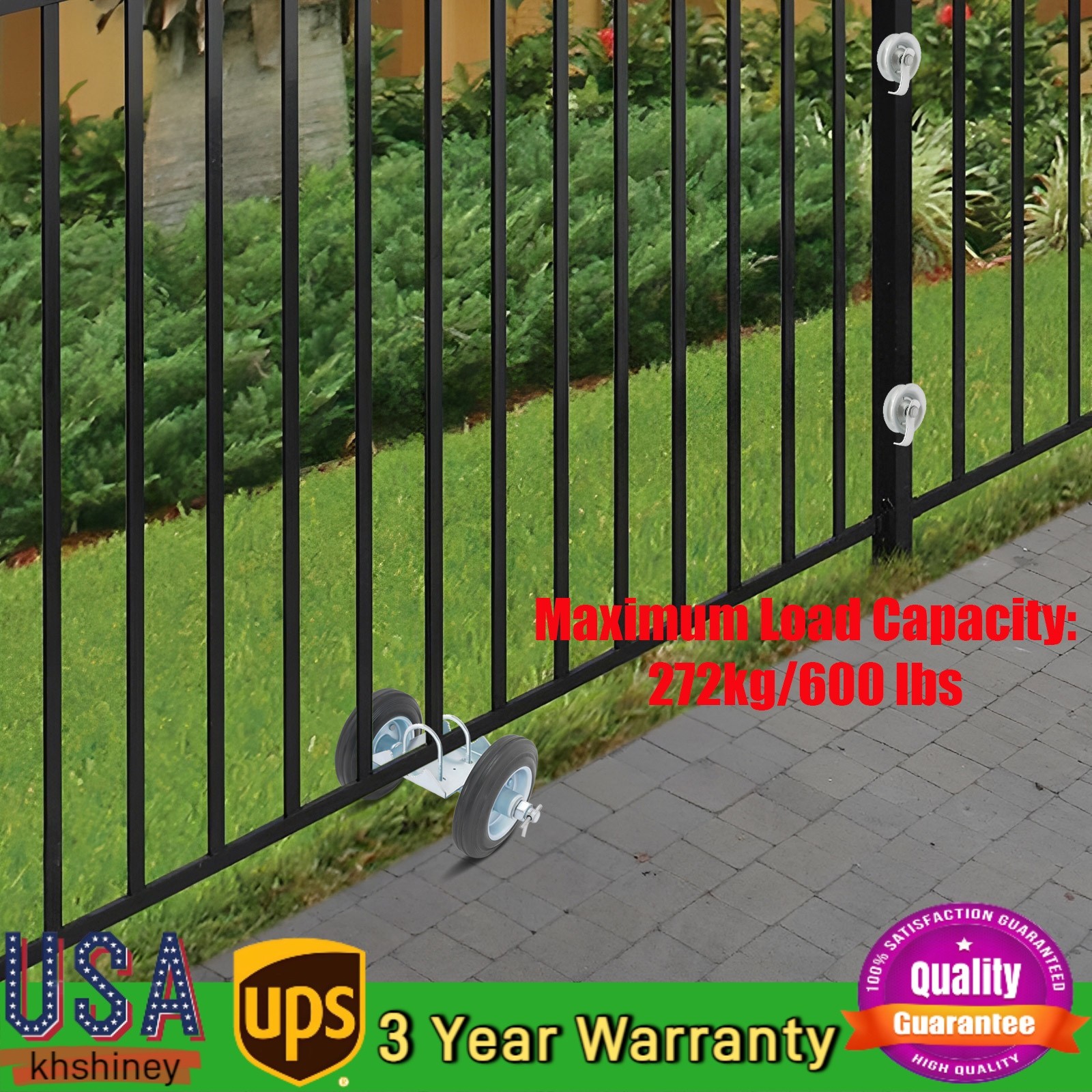Max 600 lbs Sliding Door Hardware Kit Heavy Duty Sliding Gate Roller Wheels