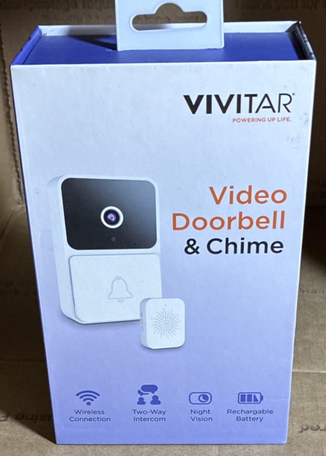 Vivitar Video Doorbell Night Vision Wi-Fi Two-Way Intercom Rechargeable Chime
