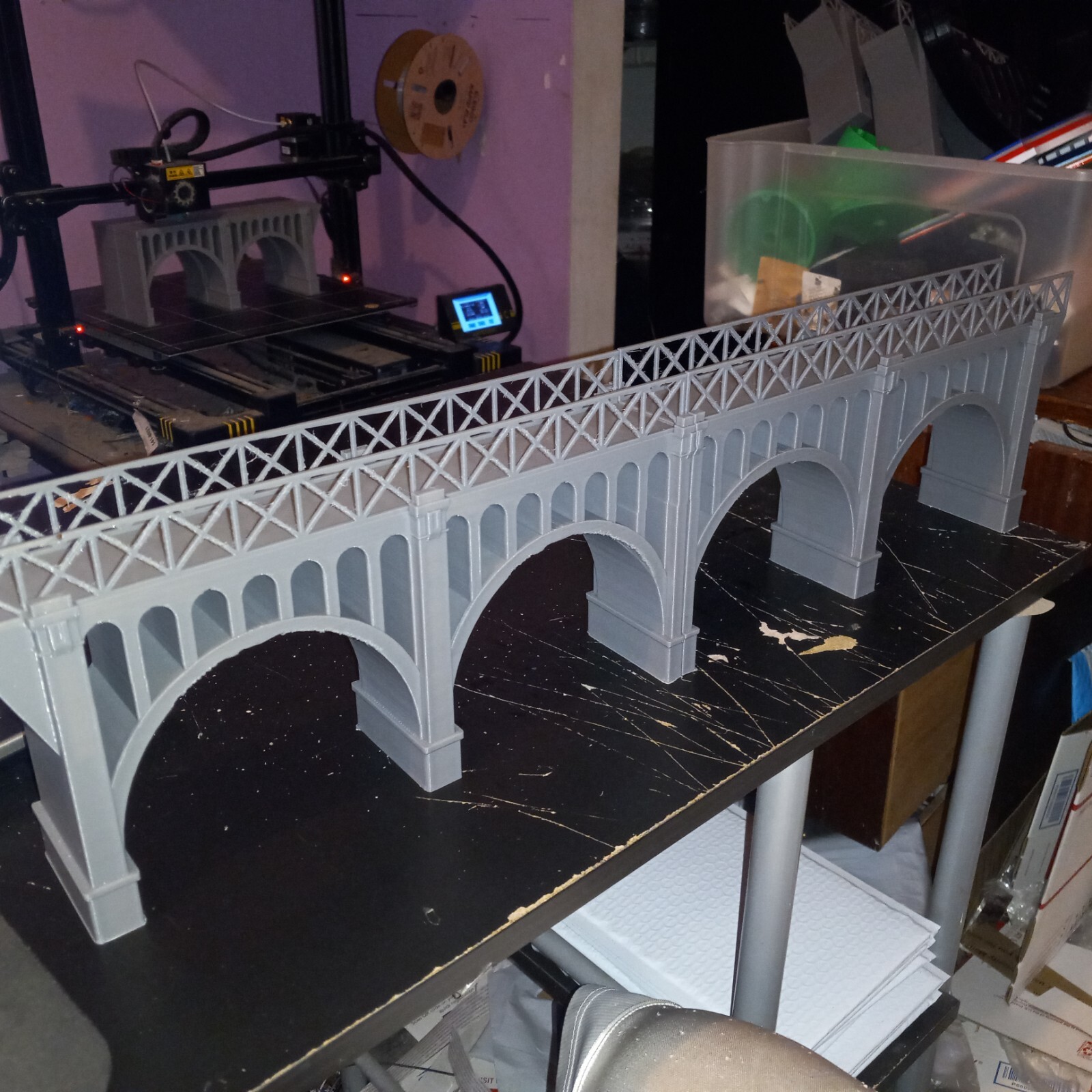 HO Scale Bridge 24-Inch long Viaduct Bridge 3- Inch tall Two Section Bridge