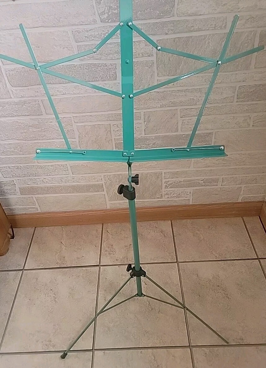 On-Stage Stand Compact Sheet Music Gloss Green Very Adjustable Easy Storage VGC!