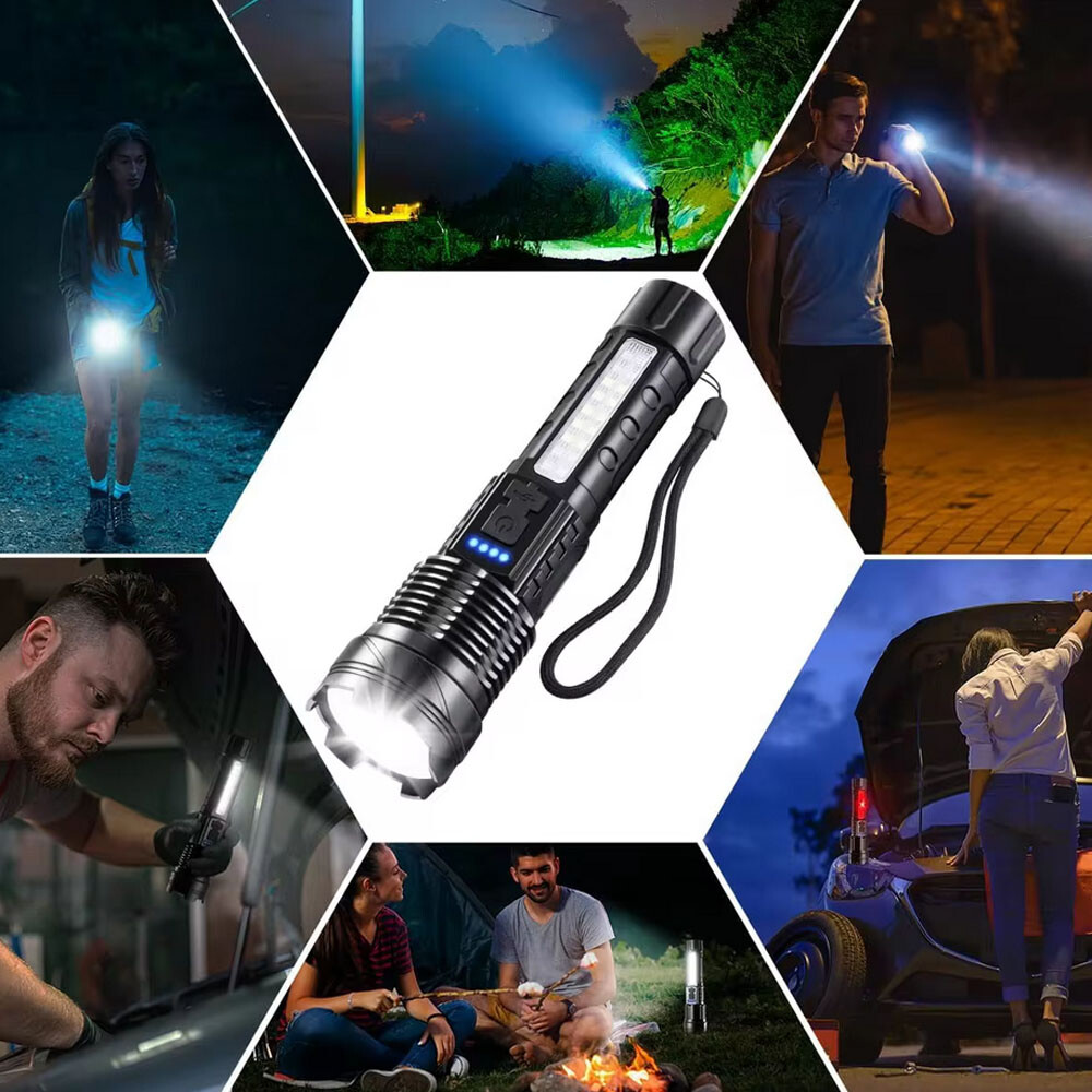 2pc 990000000Lumen Super Bright LED Flashlight Tactical Rechargeable Work Lights