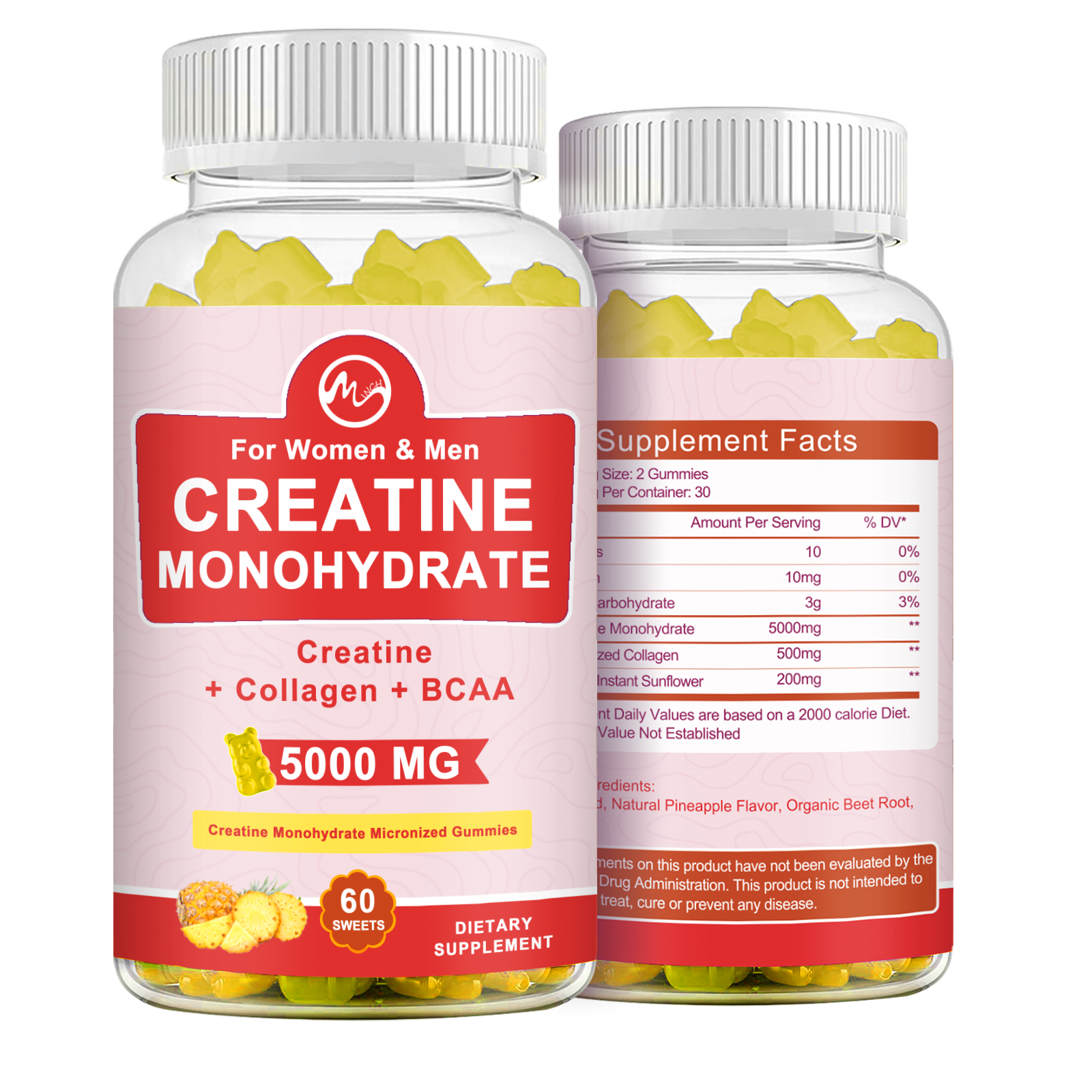 Creatine Monohydrate Supplement Muscle Grow, Improve Performance and Strength