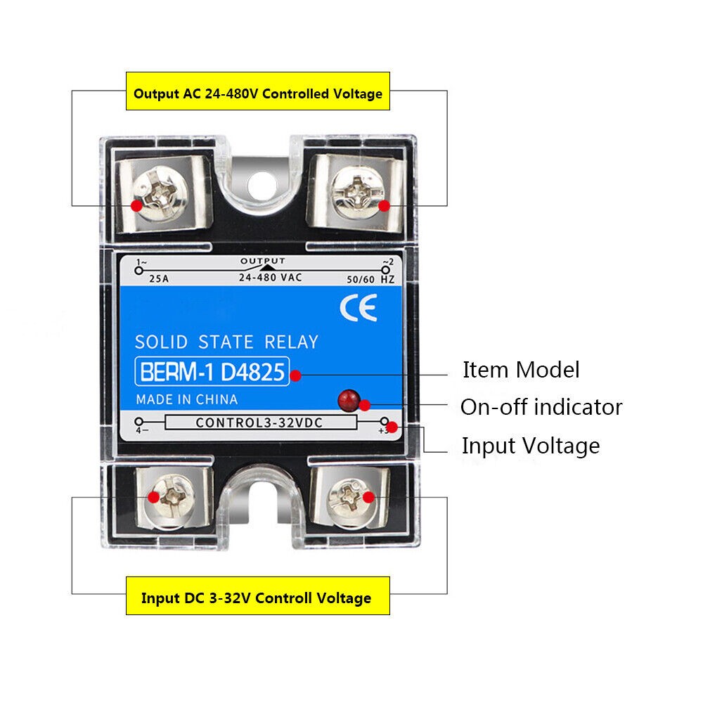 Solid State Relays SSR Input DC 3-32V to Output AC 24-480V Single-phase 80A