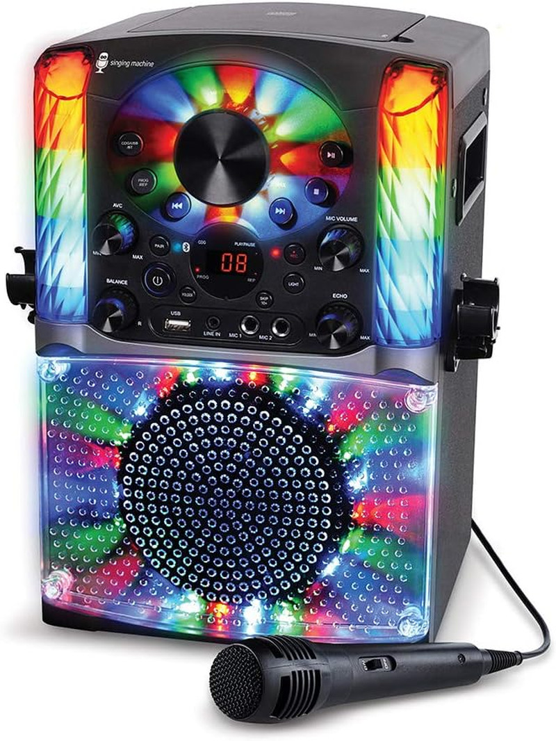SML625BTBKD Karaoke Machine, Portable Bluetooth CD+G Karaoke System, Black
