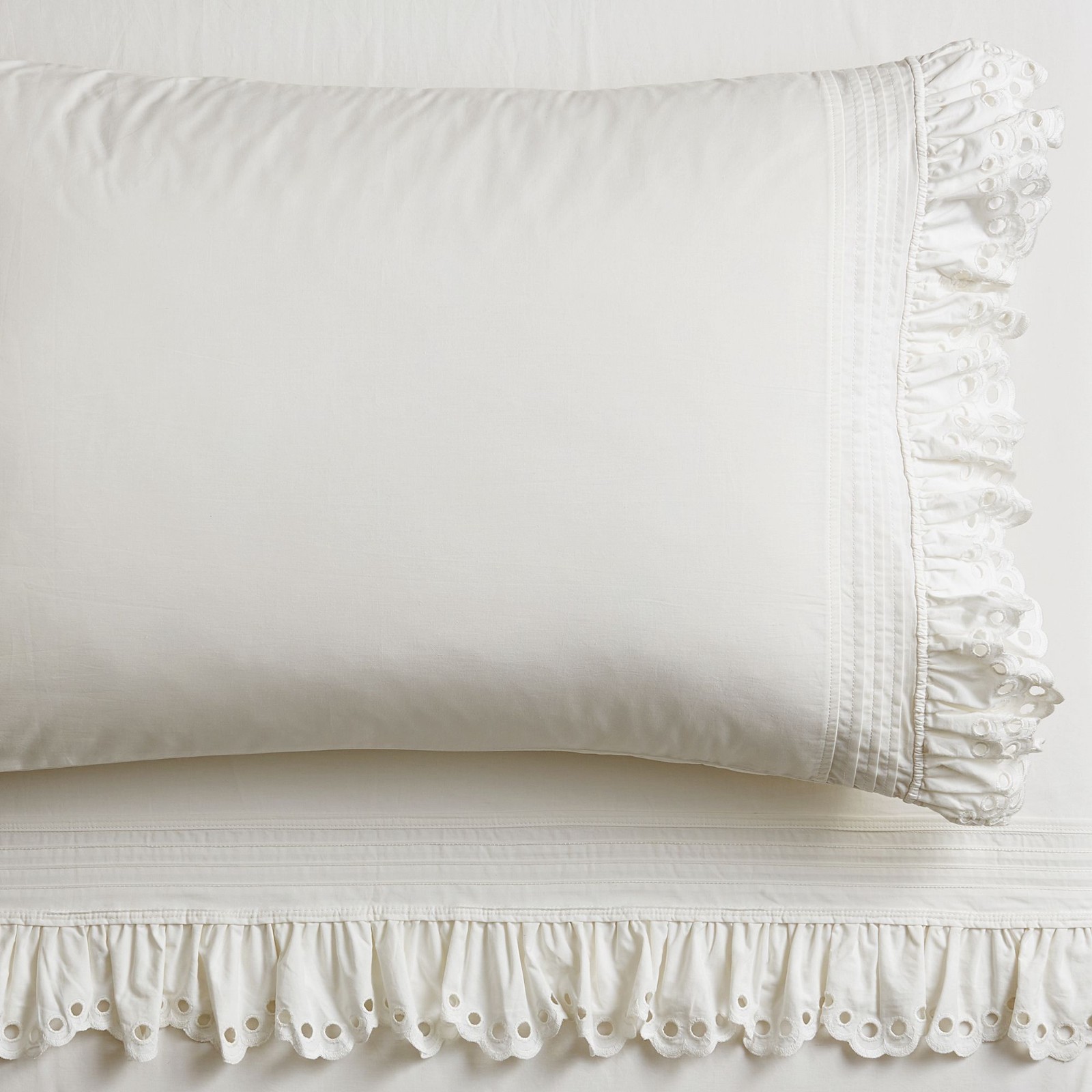 Best Seller LoveShackFancy Eyelet Ruffle Sheet Set- Full