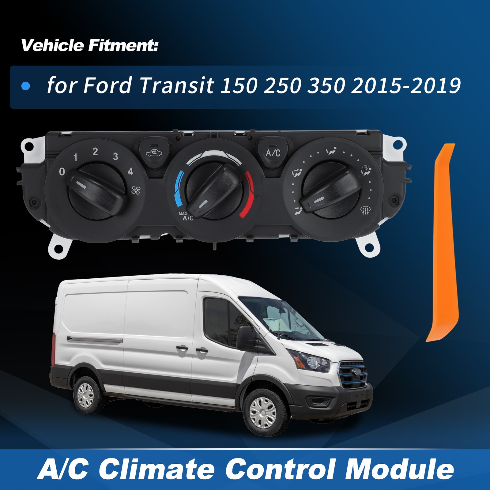A/C Heater Climate Control Module Panel CK4Z-19980-A for Ford Transit 2015-2019