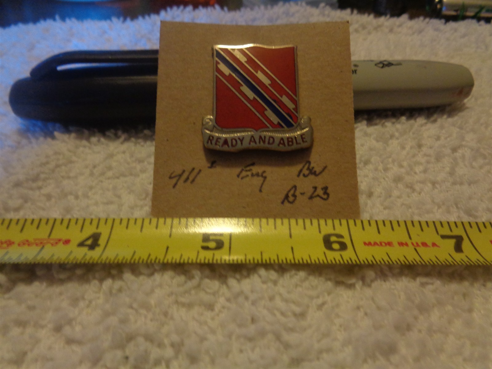 411th Engineer Battalion B-23 Unit Crest, DI, DUI (DRAW#7)