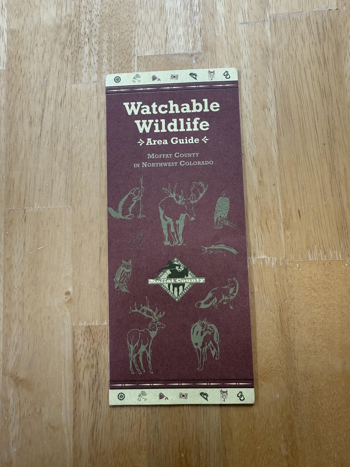 Vintage Watchable Wildlife Moffat County Colorado Area Guide Map Brochure Folded