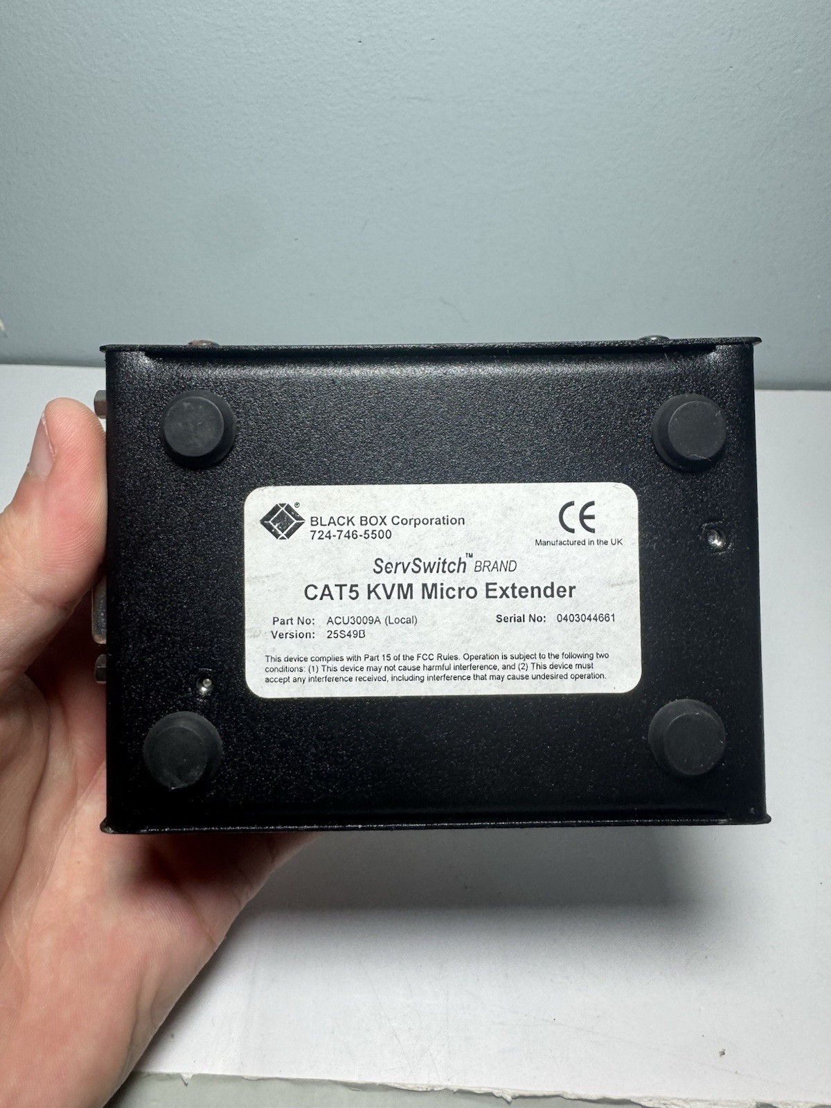 Black Box ServSwitch ACU3009A CAT5 KVM Micro Extender Local Module