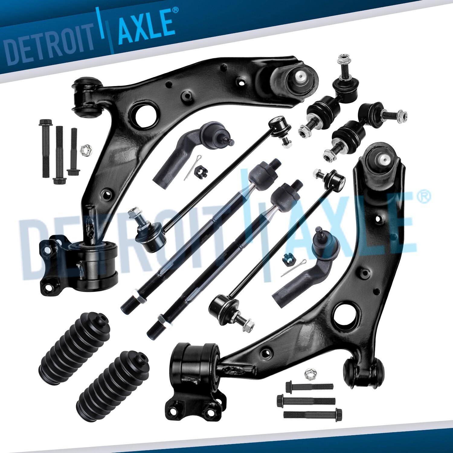 12pc Front Lower Control Arms Tie Rod Sway Bars for 2004 - 2009 Mazda 3 Sport 5