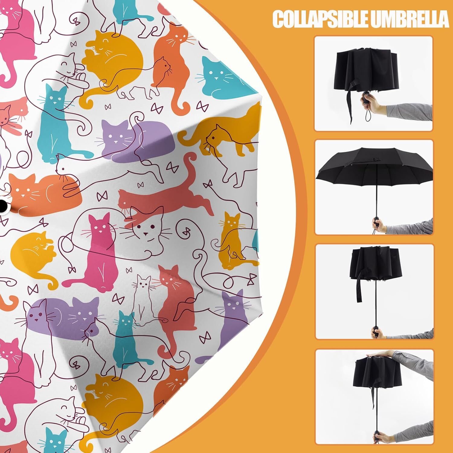 Travel Compact Windproof Umbrella, Small Automatic Folding Umbrella for SZ02