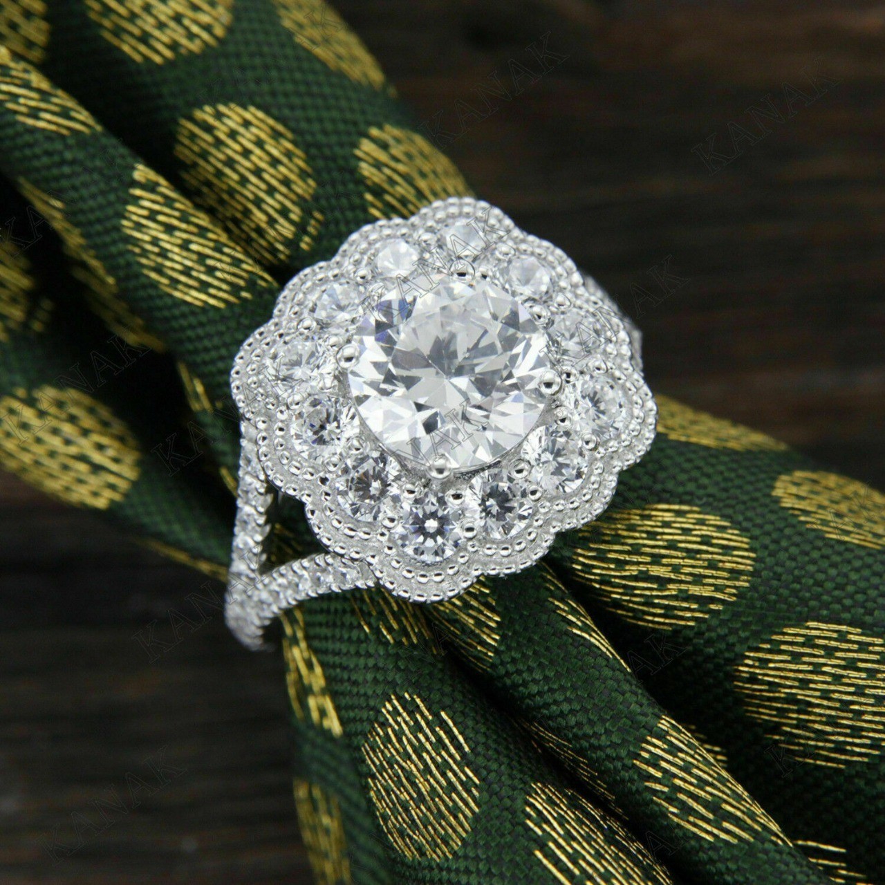 Lab-Created 2.20 Ct Round Cut White Diamond Wedding Ring 925 Sterling Silver