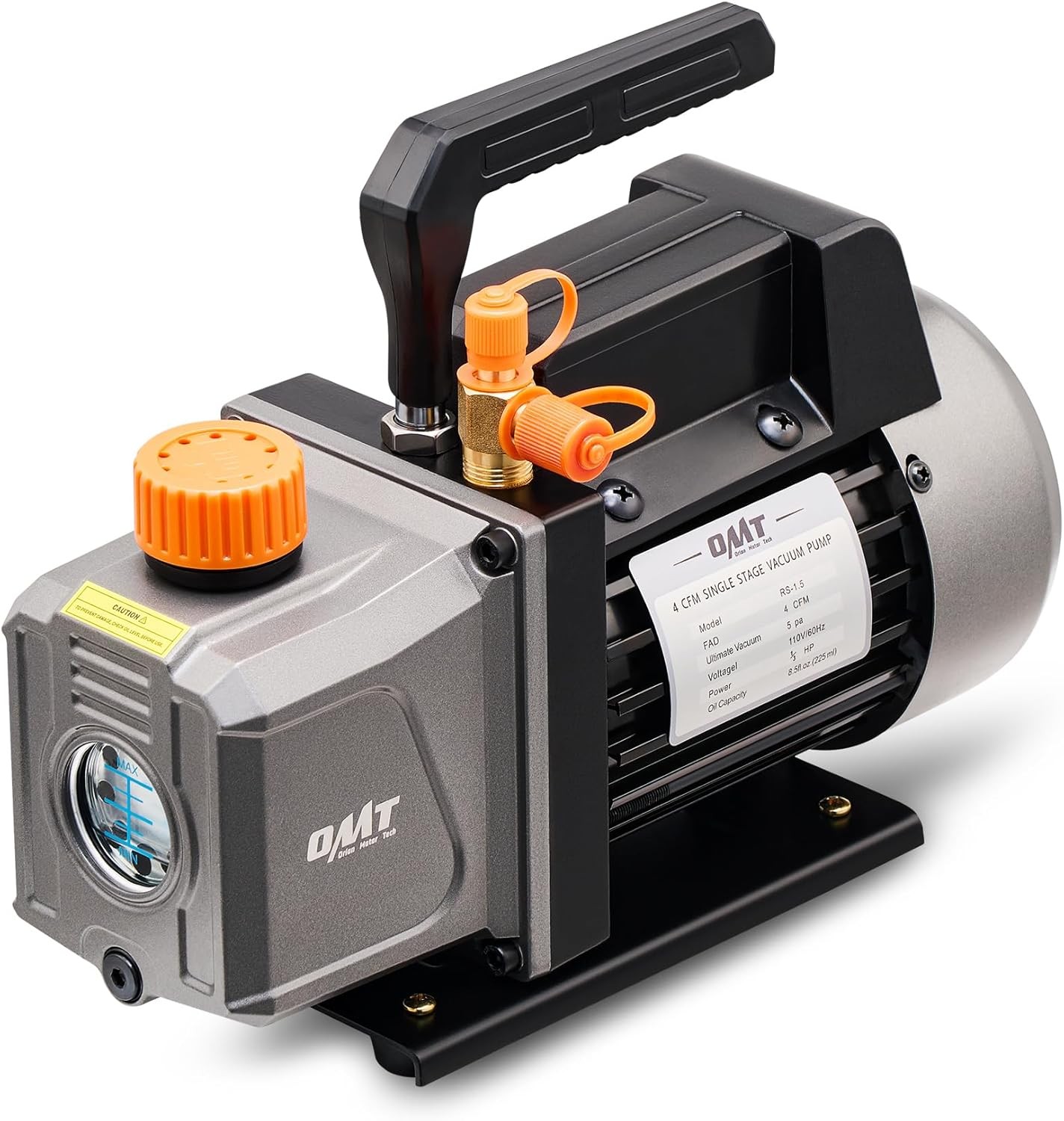 4 CFM 1 3 HP HVAC Single Stage Vacuum Pump For Auto AC Resin Degassing