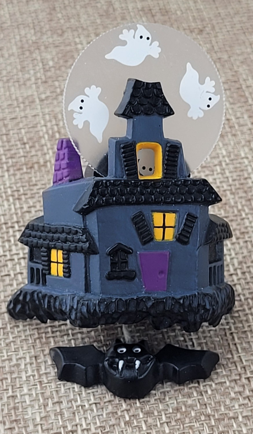 Vintage 80s Hallmark Wind Up Moving Haunted House Mansion Pin WORKS