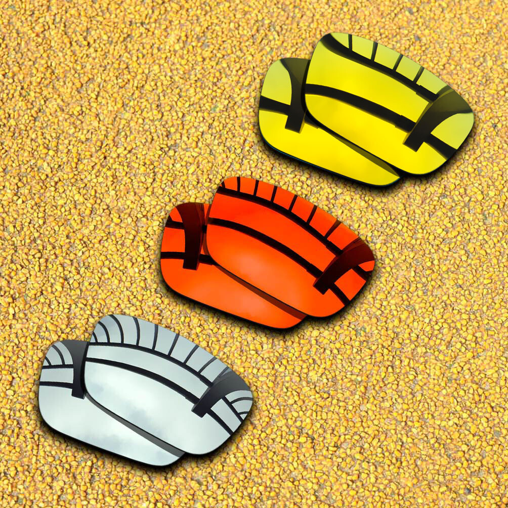 3 Pairs Lenses Replacement for-Spy Optic Dirk Polarized-Silver&Red&24K Gold