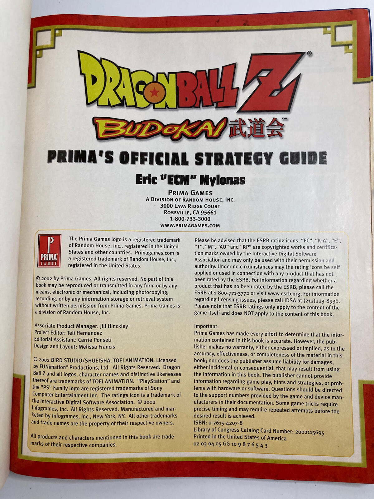Dragon Ball Z : Budokai Prima Official Strategy Guide Paperback 2002