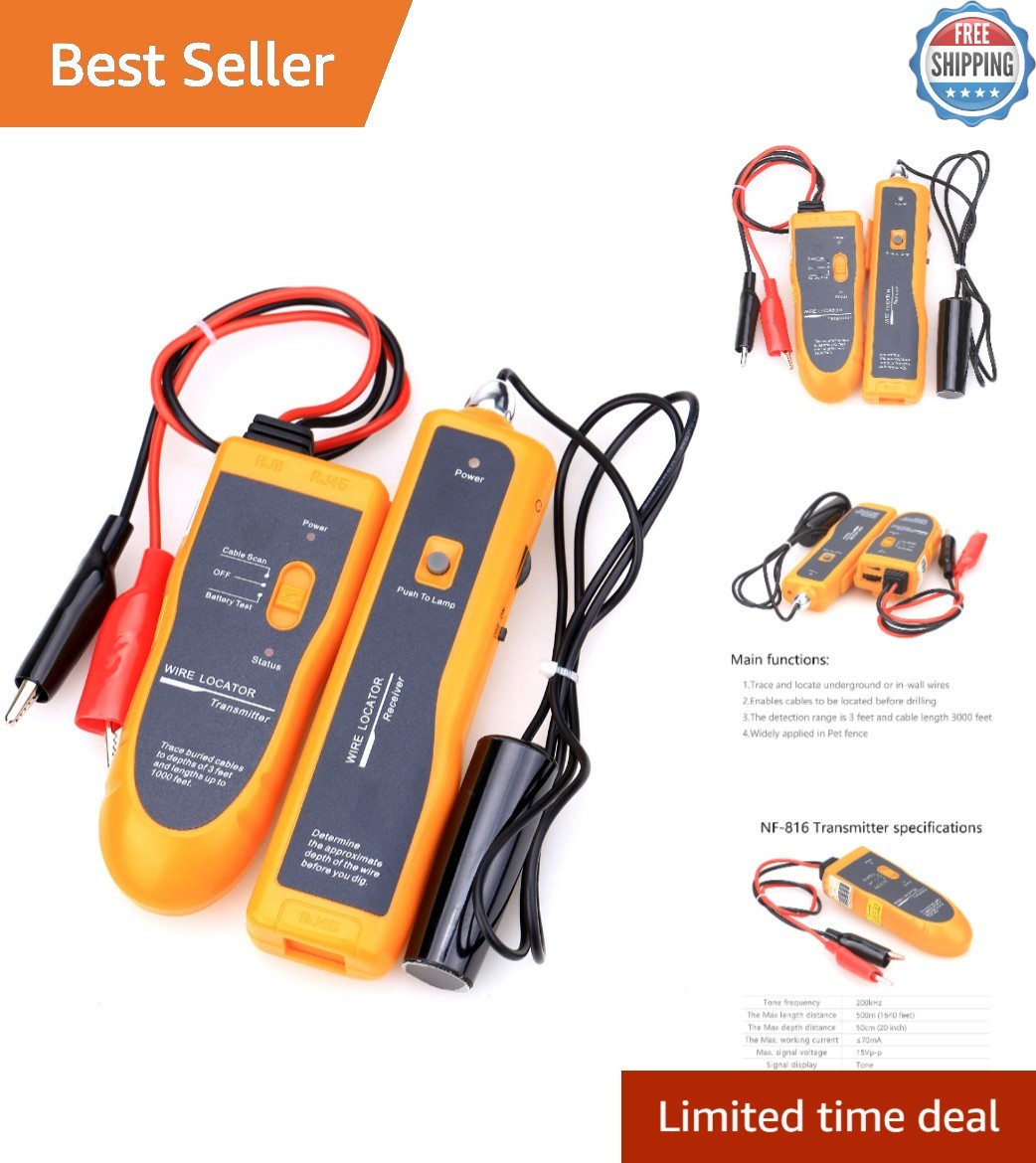 Efficient Electrical Wire Locator for Hidden Receptacles & Depth Measurement