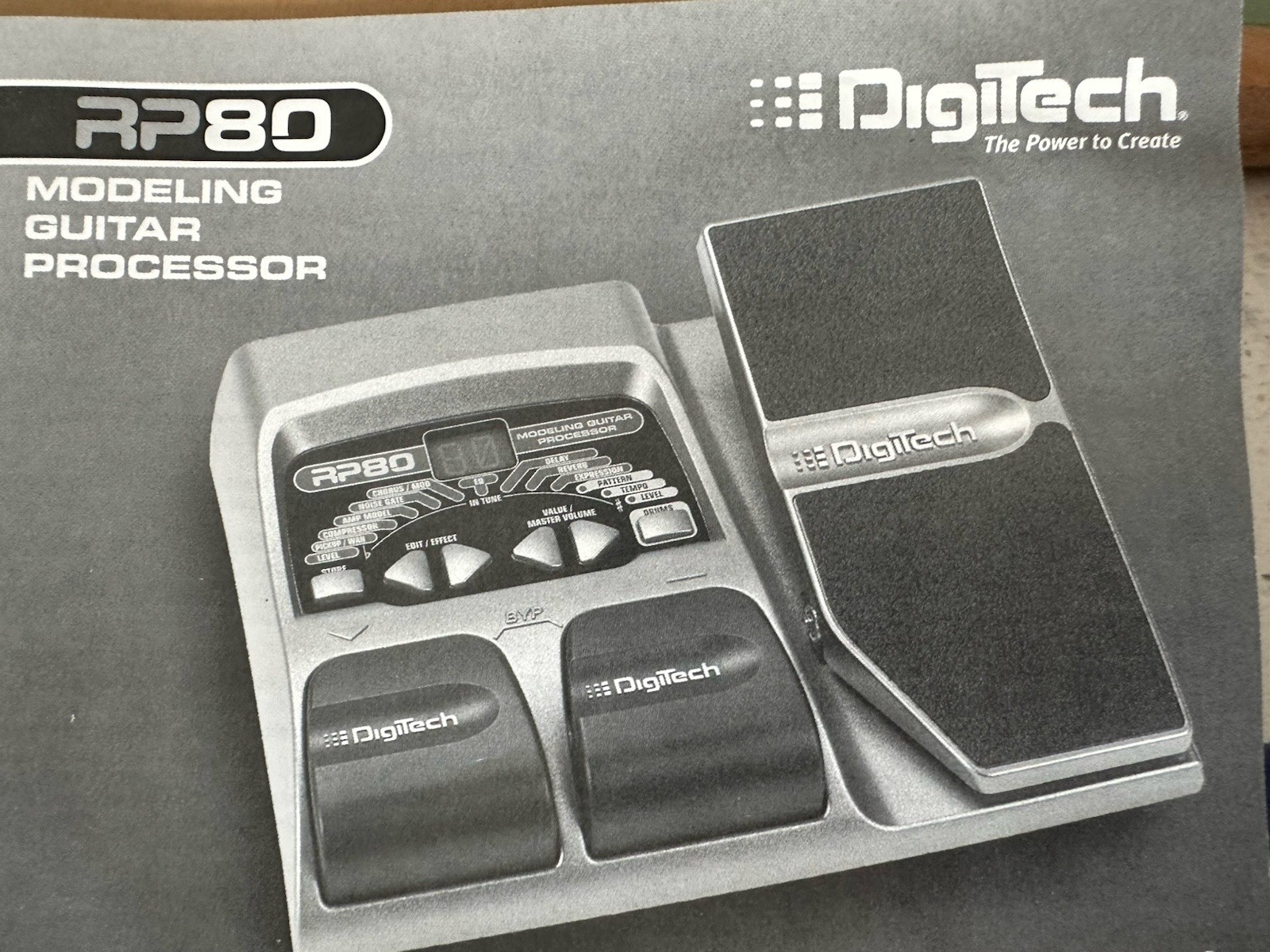 DigiTech RP80 Multi Effects Pedal Modeling Guitar Processor with power supply