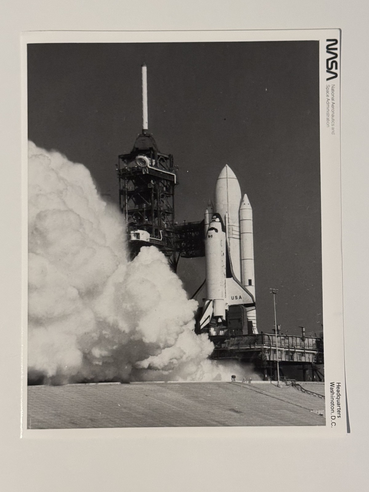 NASA Shuttle Columbia Engines Fire During Launch Pad Test Press Photo