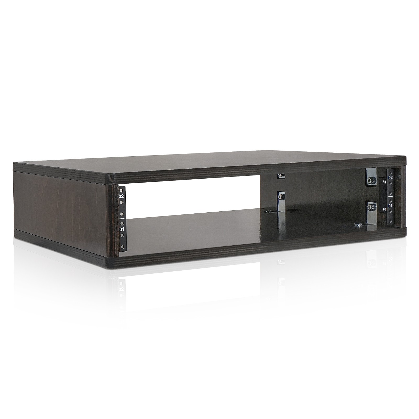 Sound Town DIY 2U Studio Rack 15mm Baltic Birch Plywood Black Espresso SDRK-Y2D