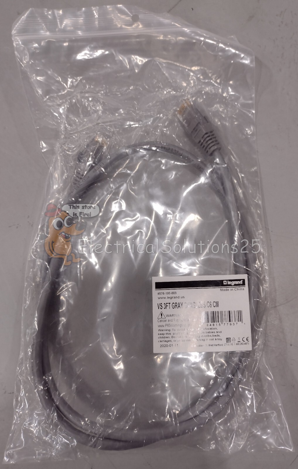 NEW LOT OF 10 LEGRAND 576-100-003 VS GRAY SNAGLESS C6 CM FREE SHIPPING