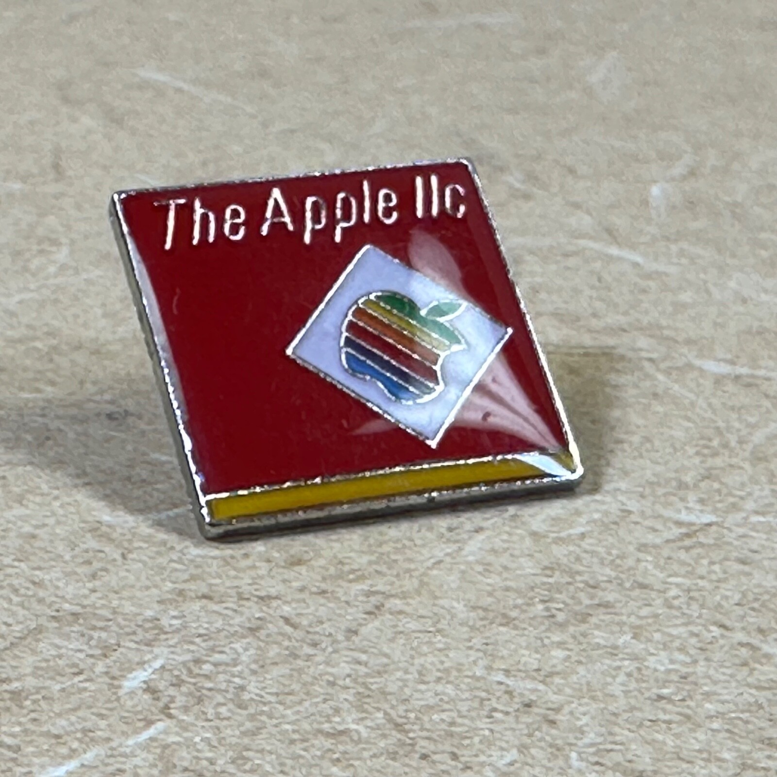 RARE PIN:  Apple IIc red/yellow pin - authentic vintage from Apple Computer