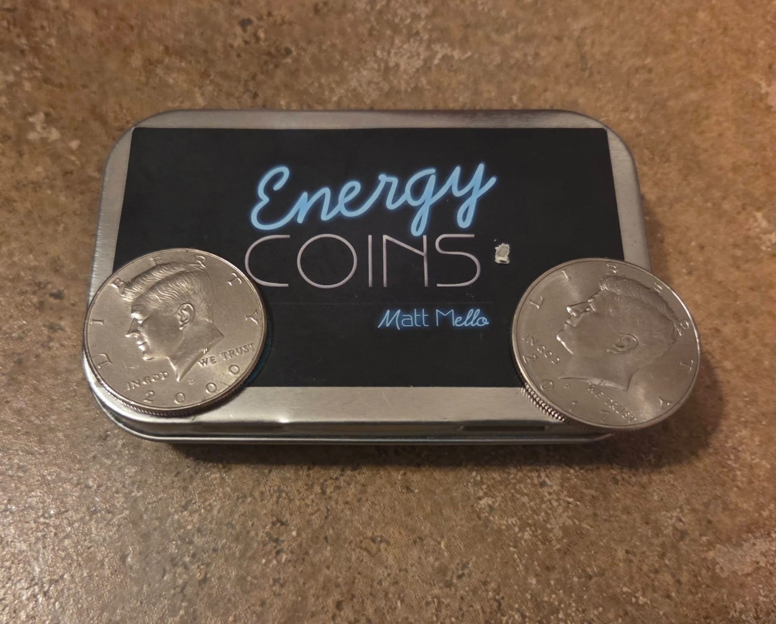 Energy Coins by Matt Mello (Half Dollar Gimmick) Magic Mentalism Tricks